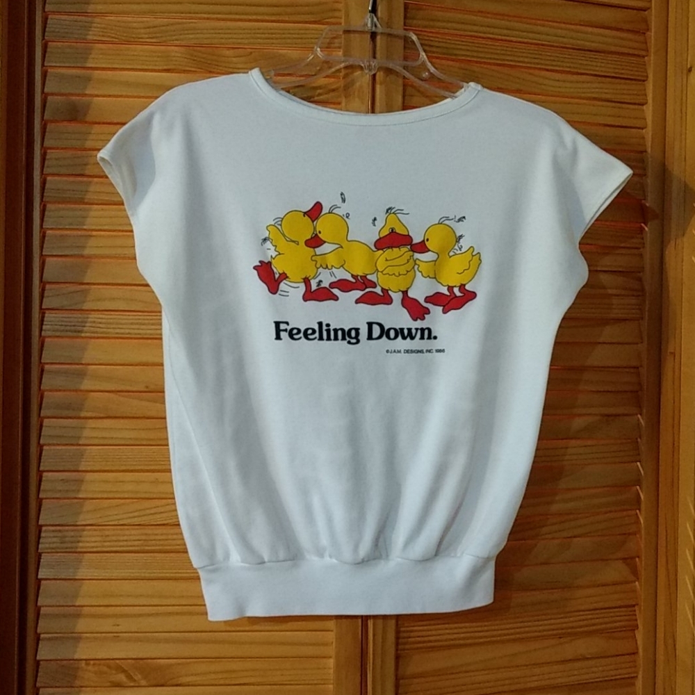 80s Vintage Jane Colby Ducks Feeling Down Top
